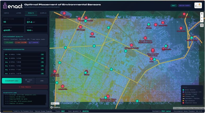 Sensor Placement WEB Application